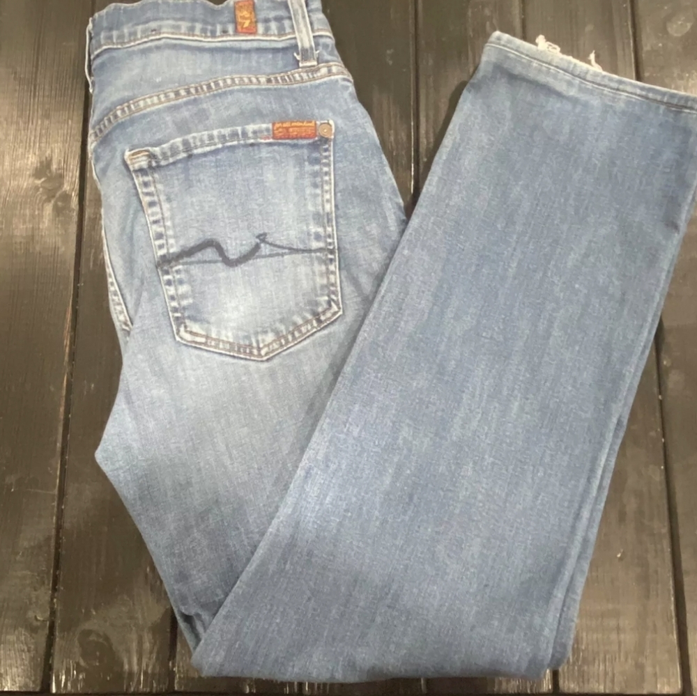 7 For All Mankind Womens Jeans Luxe Performance Strech Light Wash size W31 L28